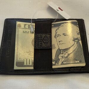 Joseph Abboud Brown Leather Front Pocket Wallet